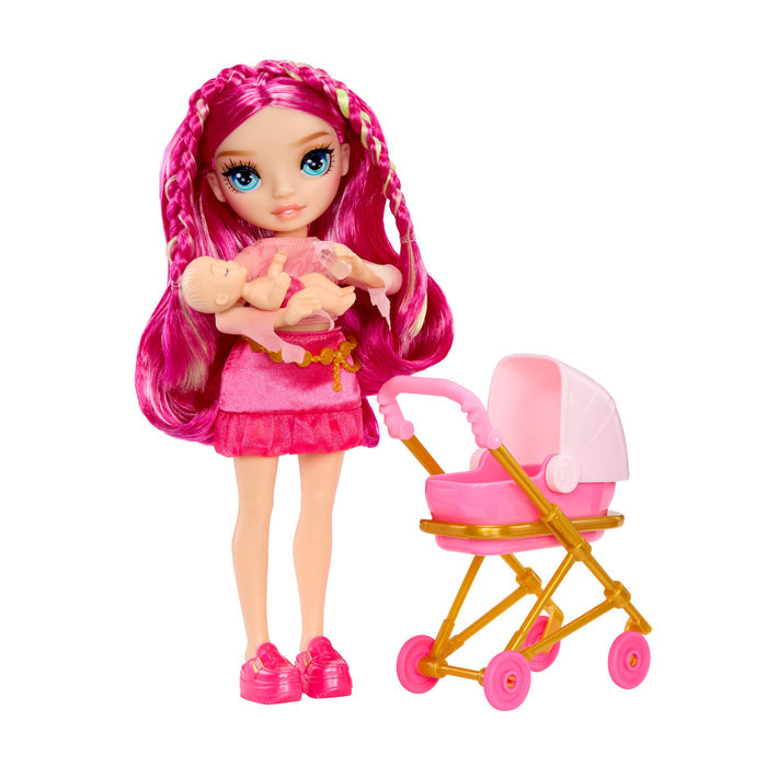 Stella with baby and doll stroller on a white background