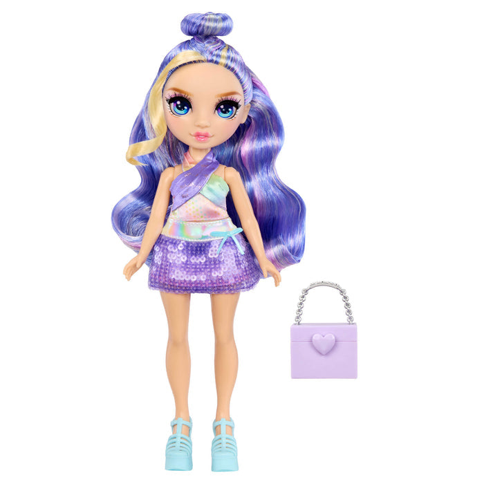 Rainbow High My Fashion Style Violet  with purple purse on a white background
