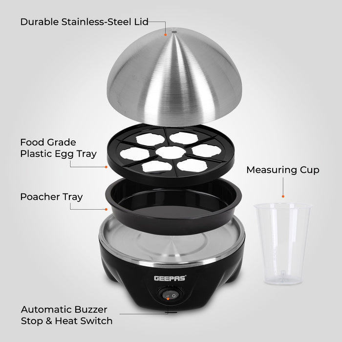 Geepas | For you. For life. Hard Boiled Egg Cooker & Poacher Cooker