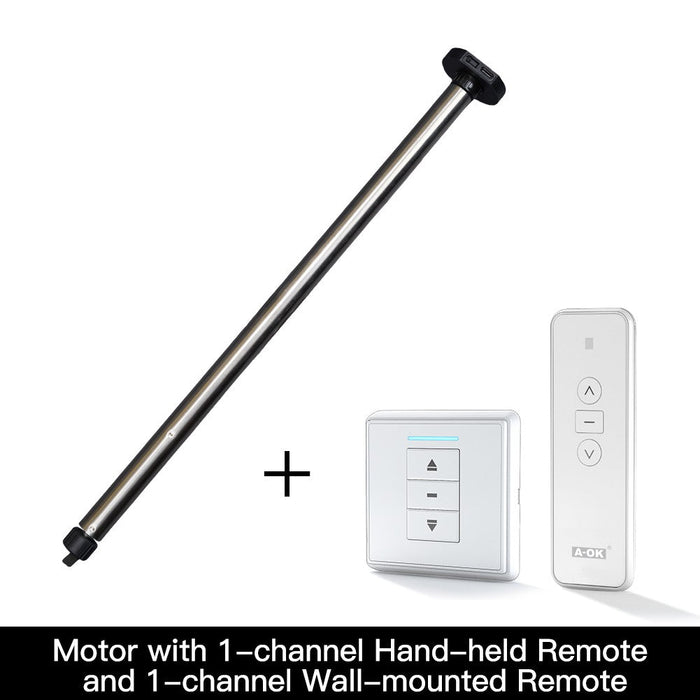 1 Motor with 1 channel hand-held remote and 1 channel wall-mounted remote