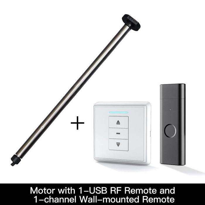 1 Motor with 1 channel wall-mounted remote and 1 USB RF remote