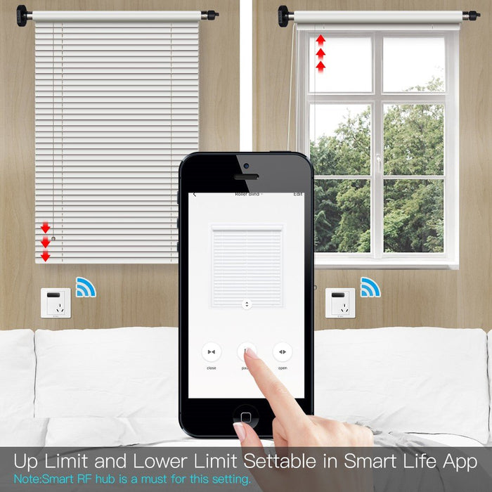 Rechargeable Tubular Roller Blind Motor RF433 Remote Control - MOES