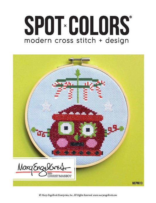 Red Christmas Robot Counted Cross Stitch Leaflet