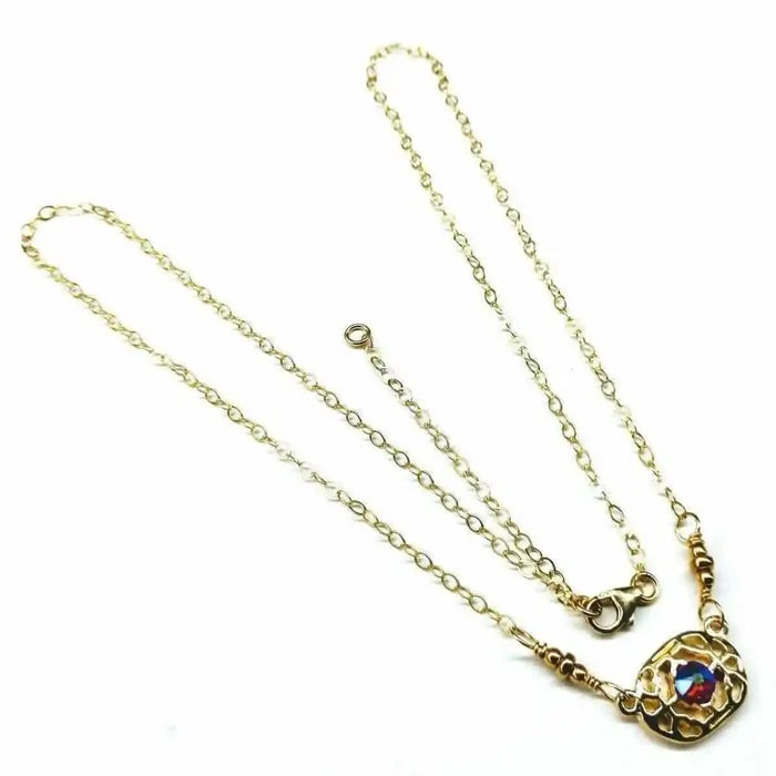 AMD1032Red Crystal 14 K Gold Filled Adjustable Filigree Choker JewelryNecklaces$ 70.00Alexa Martha Designs