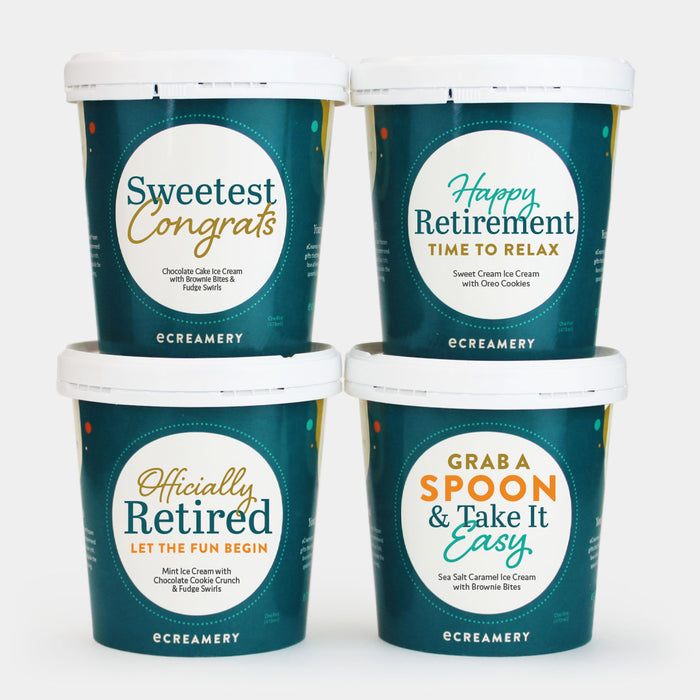 Photo of eCreamery's Retirement 4 pint ice cream gift