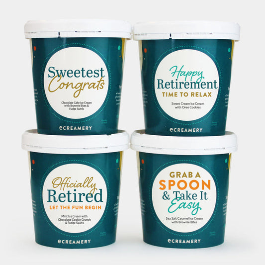 Photo of eCreamery's Retirement 4 pint ice cream gift
