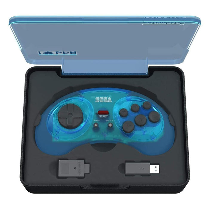 Retro-Bit Official SEGA Mega Drive 8-Button 2.4Ghz Wireless Arcade Pad - Blue [Discontinued] by Retro-Bit - The Pi Hut