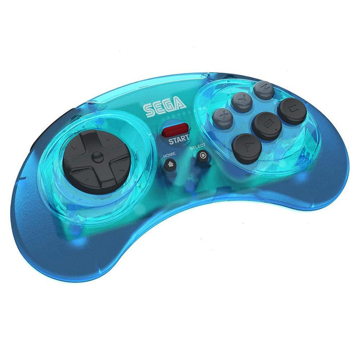 Retro-Bit Official SEGA Mega Drive 8-Button 2.4Ghz Wireless Arcade Pad - Blue [Discontinued] by Retro-Bit - The Pi Hut
