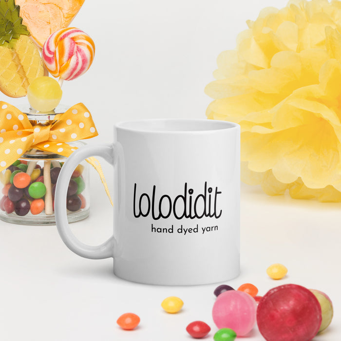 Retro Crochet - White Glossy Mug