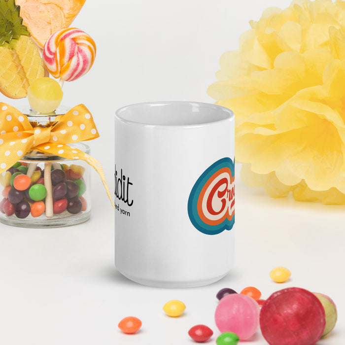 Retro Crochet - White Glossy Mug
