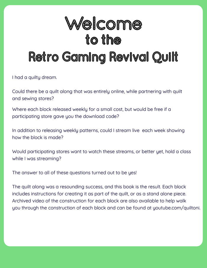 Retro Gaming Revival Quilt: A 12 Block Video Game Themed Quilt Pattern PDF