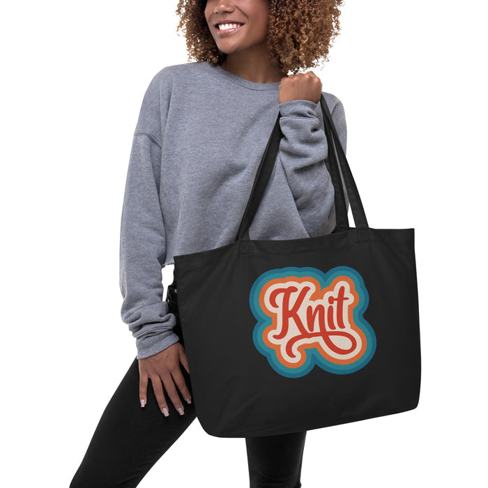 Retro Knit - Large Organic Tote Bag