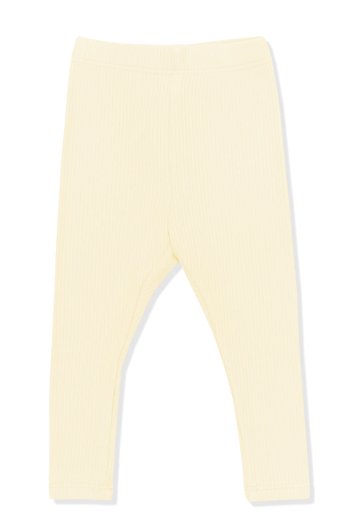 Product photo of the Ribbed Leggings in Chamomile on a white background