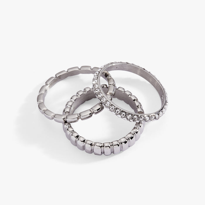 Ribbed Stacking Ring Set of 3