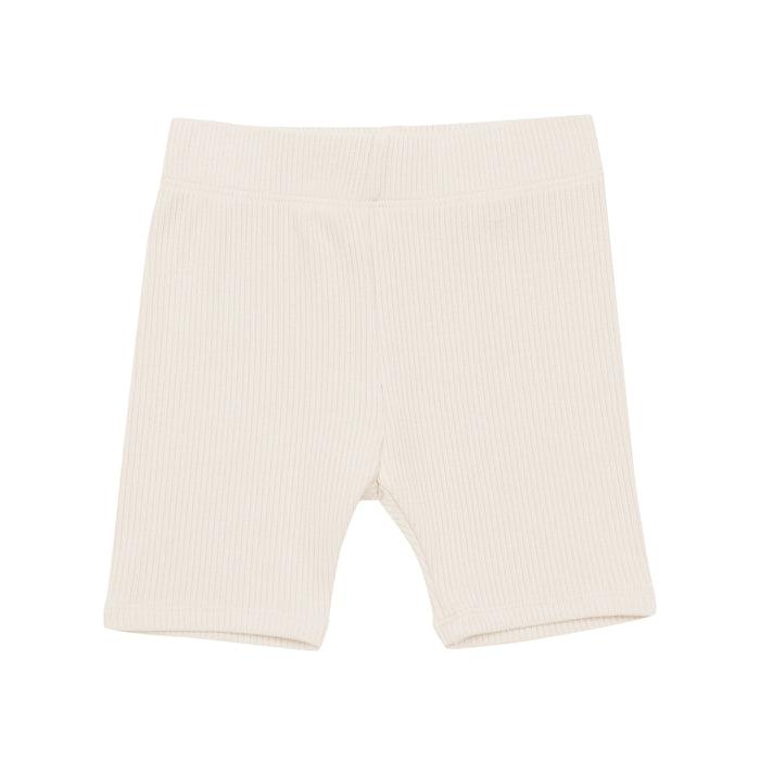 Kyte Baby Ribbed Toddler Biker Shorts in Oat