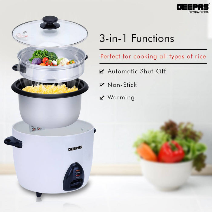 1.5L Rice Cooker with Steamer Rice Cooker Geepas | For you. For life.
