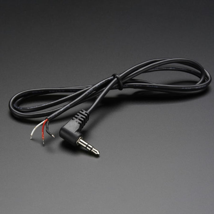 Right-Angle 3.5mm Stereo Plug to Pigtail Cable by Adafruit - The Pi Hut