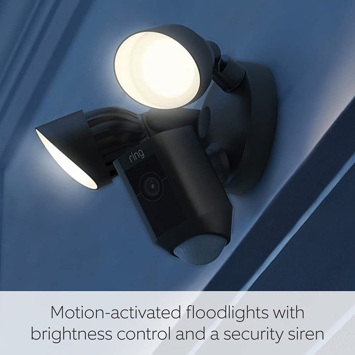 Ring Floodlight Cam Wired Plus Black | B08F6HMZ7C Ring Euronics Ireland