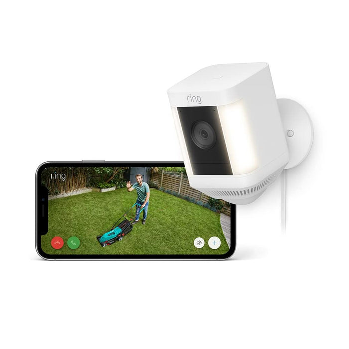 Ring Spotlight Cam Plus Plug-In White | B09JZZN69Q Ring Euronics Ireland