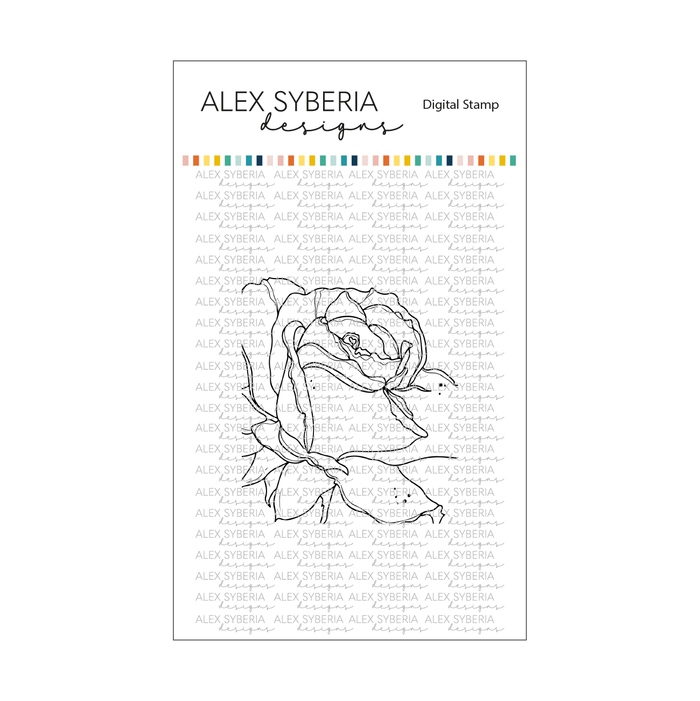 Rose Close-up A2 Card Panel Digital Stamp