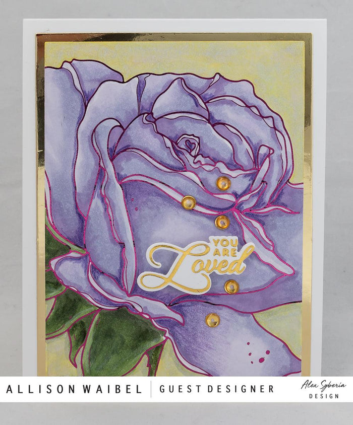 Rose Close-up A2 Card Panel Digi Stamp - Alex Syberia Designs
