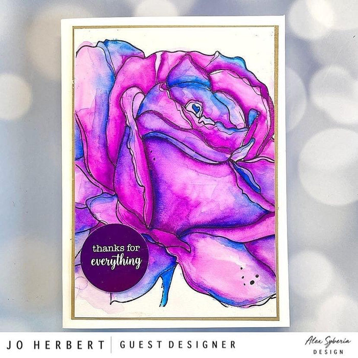 Rose Close-up A2 Card Panel Digi Stamp - Alex Syberia Designs