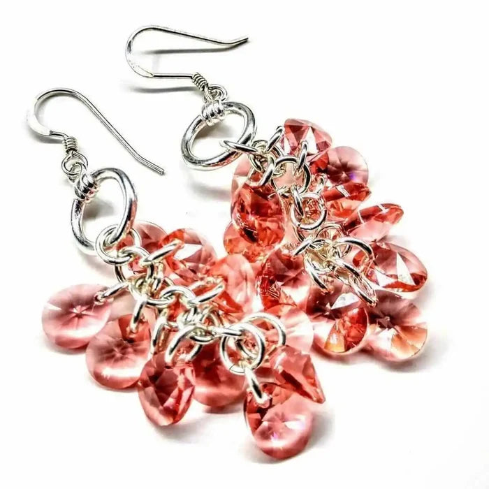 AMD1051Rose Peach Crystal Sterling Silver Cluster Earrings JewelryEarrings$ 90.00Alexa Martha Designs