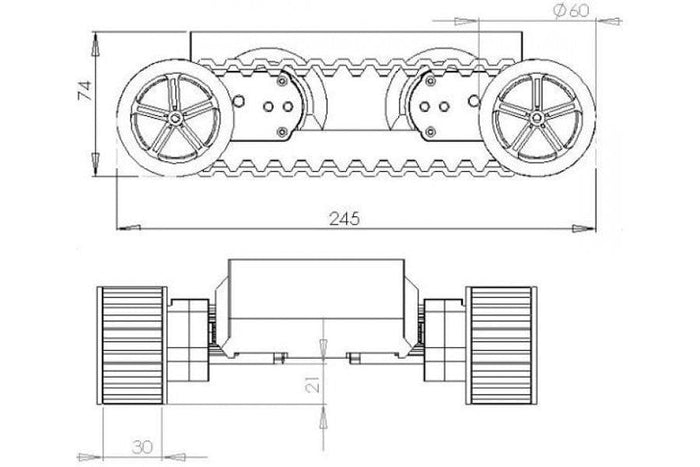 Rover 5 Tank Chassis (2 motors with 2 Encoders) [Discontinued] by Dagu - The Pi Hut