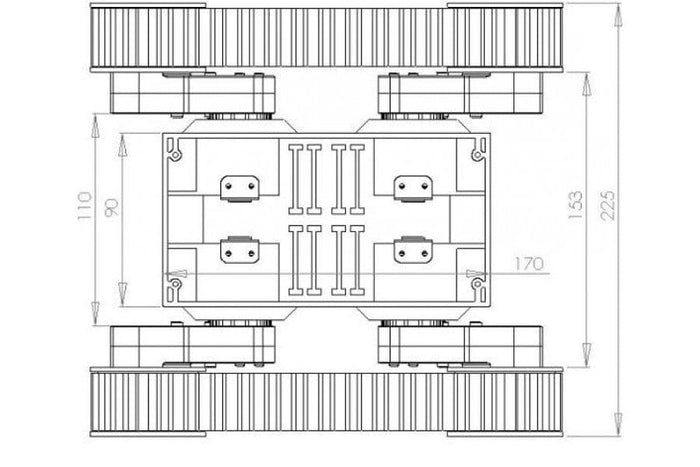 Rover 5 Tank Chassis (2 motors with 2 Encoders) [Discontinued] by Dagu - The Pi Hut