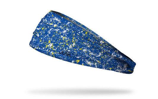 Royal Blue Yellow Splatter Big Bang Lite Headband - View 1