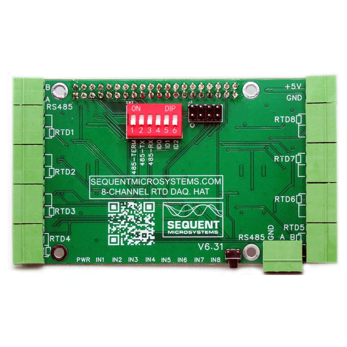 RTD Data Acquisition 8-Layer Stackable HAT for Raspberry Pi by Sequent - The Pi Hut