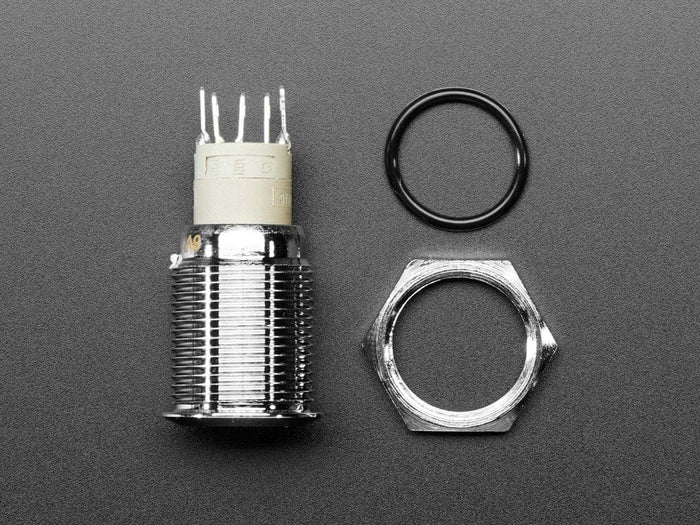 Rugged Metal Pushbutton - 16mm 6V RGB Momentary by The Pi Hut - The Pi Hut