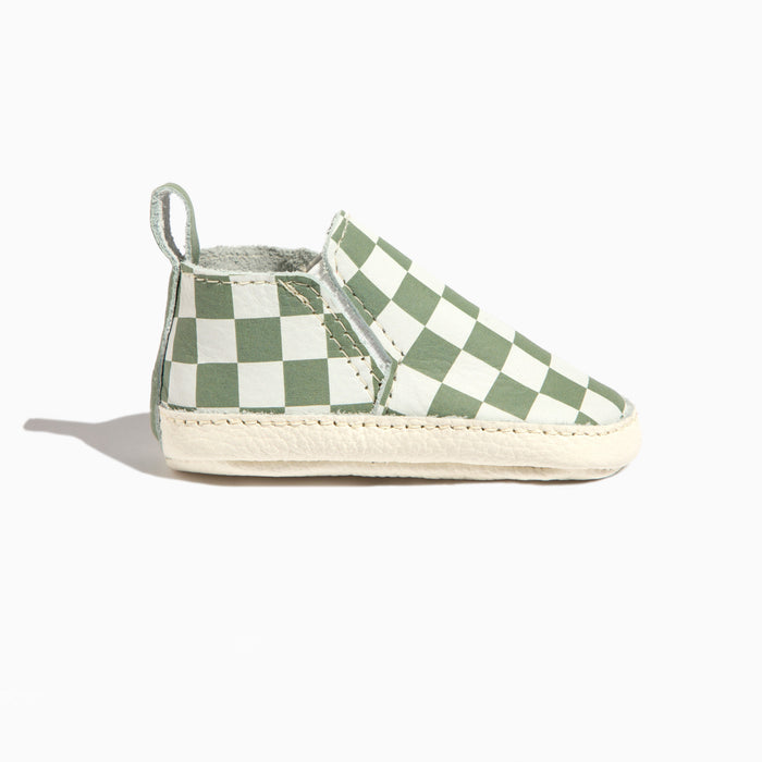 Sage Check Slip On Baby Shoe Slip On Soft Sole