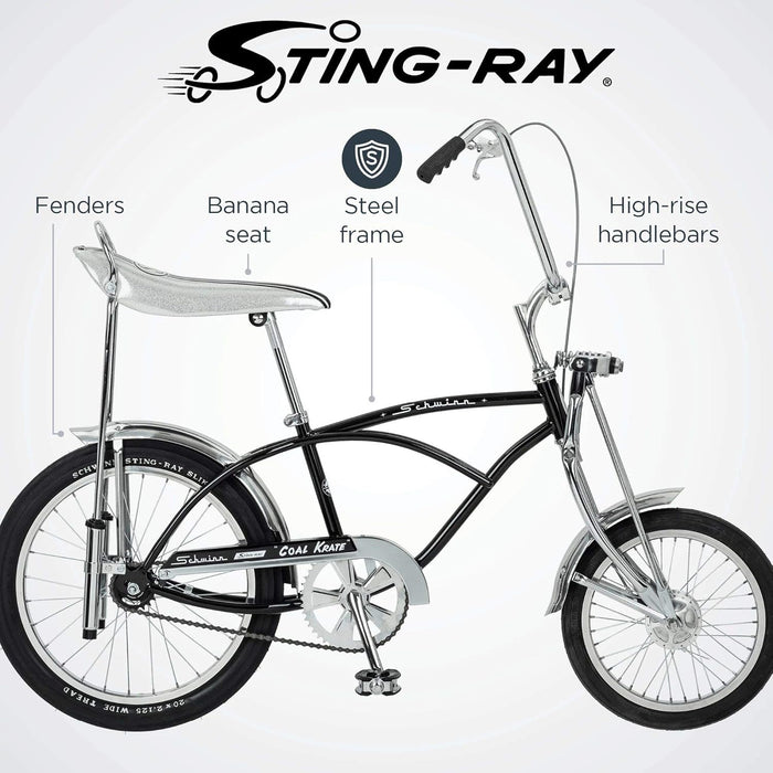 Schwinn Classic Old School Krate Bike 16inch Front Wheel And 20inch Rear Wheel Spring Fork Coal