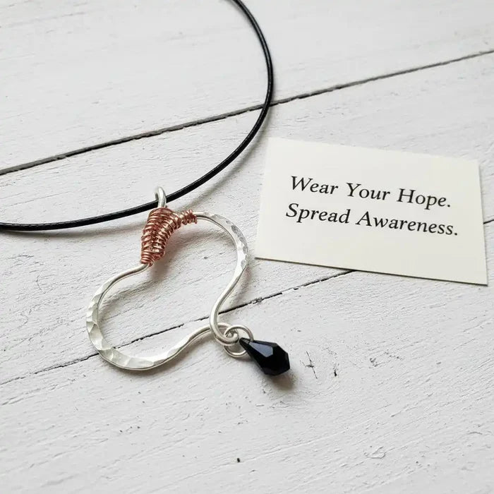 Sculpted Silver Butterfly Wing Child Abuse Survivor Necklace