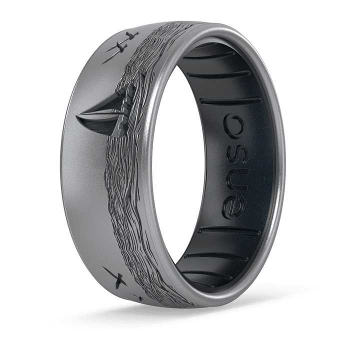 Etched Coastal Silicone Ring - Seafarer
