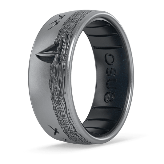 Etched Coastal Silicone Ring - Seafarer