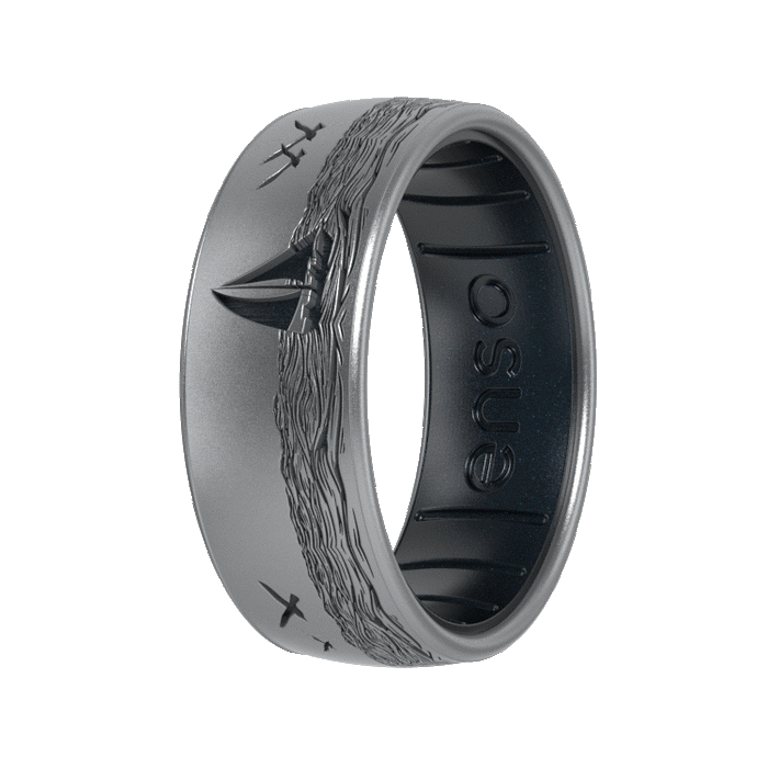 Etched Coastal Silicone Ring - Seafarer
