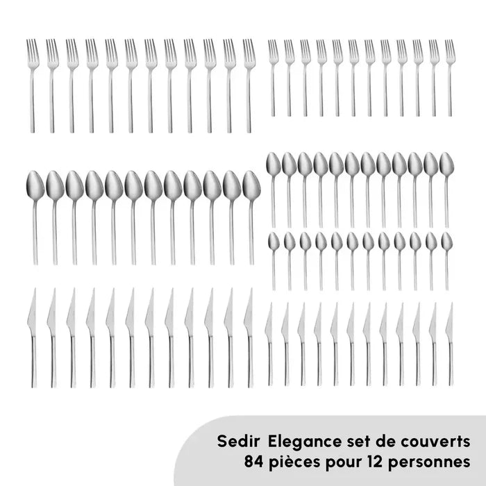 Ensemble de couverts Karaca Sedir Elegance pour 12 personnes, 84 pièces