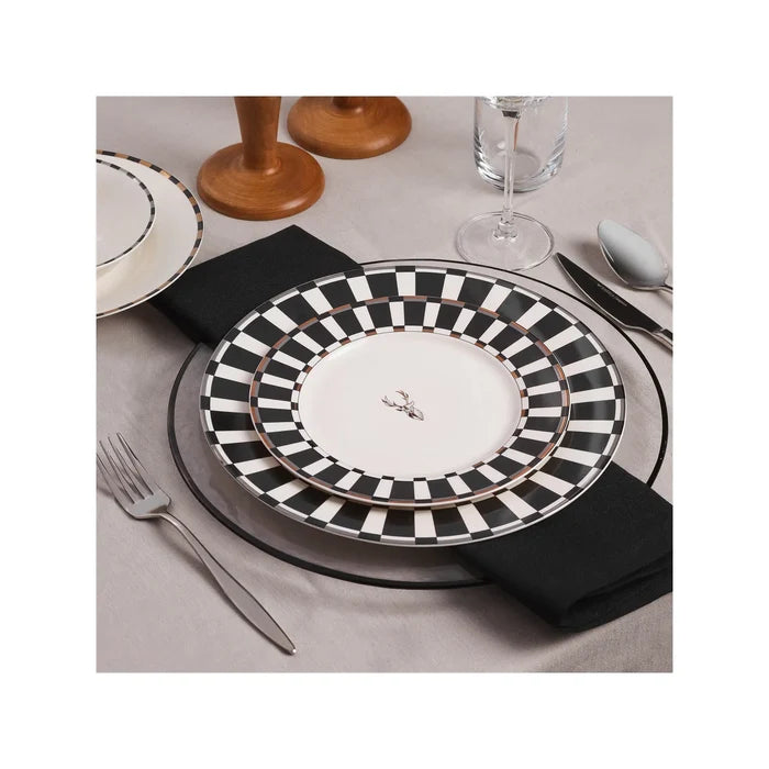 Service de table Karaca Aries pour 6 personnes, 24 pièces, noir
