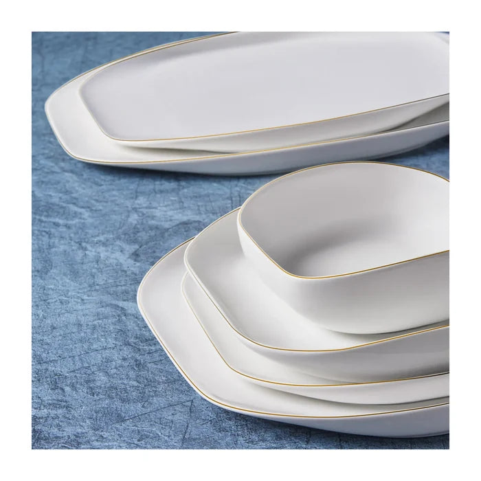 Service de table Karaca Streamline Plato pour 12 personnes, 59 pièces, New Generation Bone