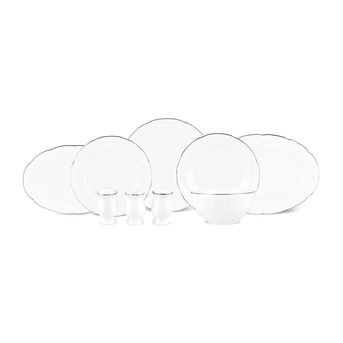 Service de table Karaca Tobias pour 12 personnes, 56 pièces, platine