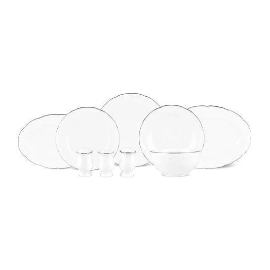 Service de table Karaca Tobias pour 12 personnes, 56 pièces, platine