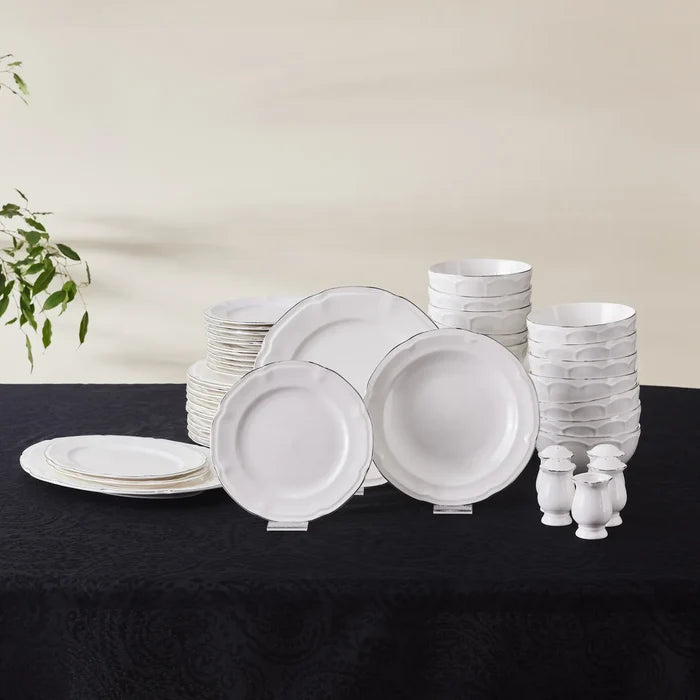 Service de table Karaca Tobias pour 12 personnes, 56 pièces, platine