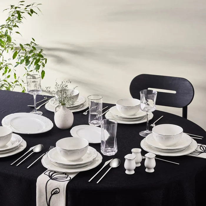 Service de table Karaca Tobias pour 12 personnes, 56 pièces, platine