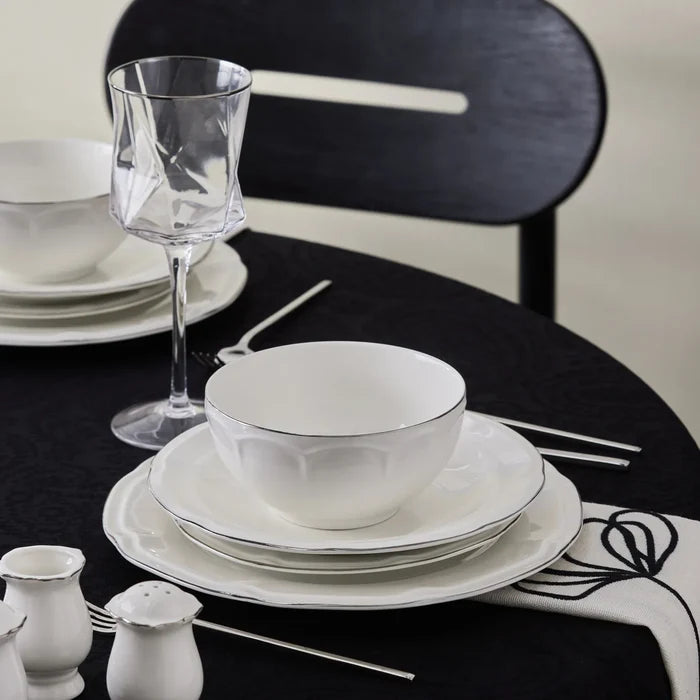 Service de table Karaca Tobias pour 12 personnes, 56 pièces, platine