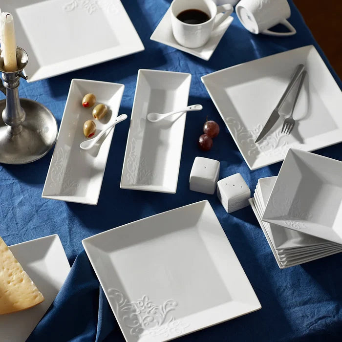Service Petit Déjeuner Karaca Trend Emboss pour 6 personnes, 32 pièces, en porcelaine