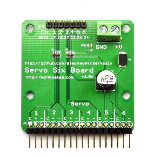 Servo Six for Raspberry Pi and Arduino by Monk Makes - The Pi Hut