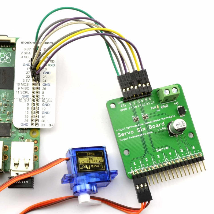 Servo Six for Raspberry Pi and Arduino by Monk Makes - The Pi Hut