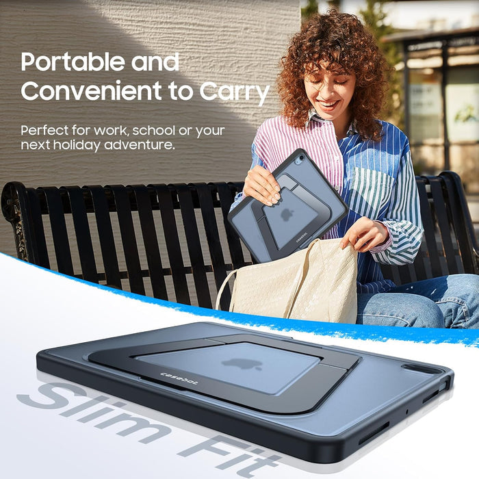 Shockproof Case for iPad Air 11 (M4/M3/M2 Chip) w/Multi-Angle Kickstand, Slim Frosted Back Cover | Fintie